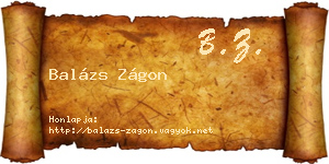 Balázs Zágon névjegykártya